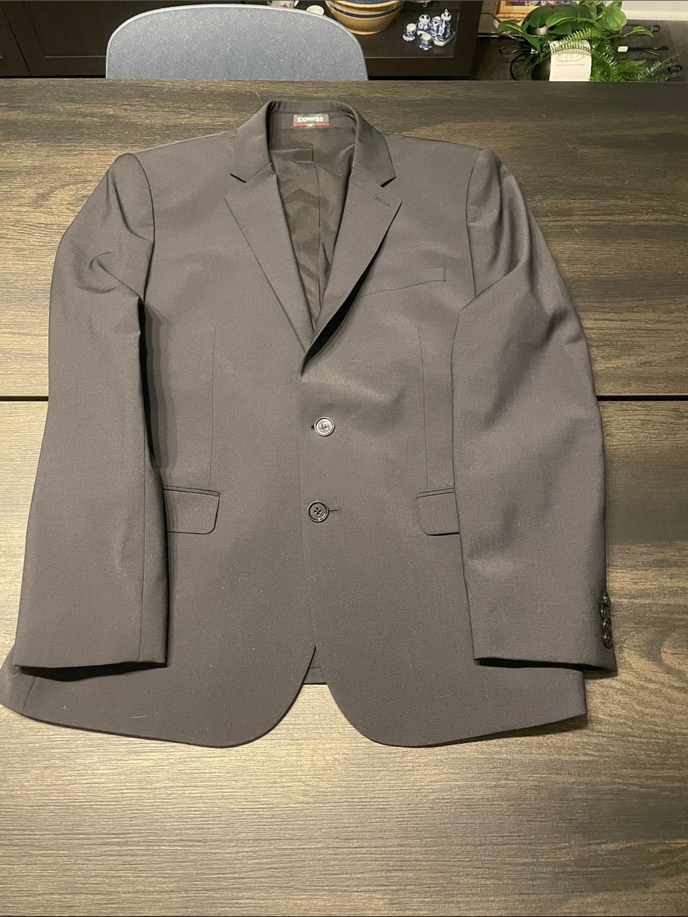 Express Men's Dark Gray Two-Button Sport Coat